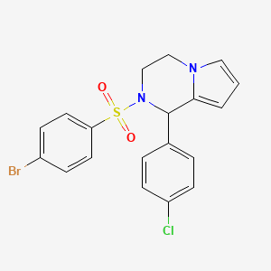 molecular formula C19H16BrClN2O2S B2429603 2-((4-溴苯基)磺酰)-1-(4-氯苯基)-1,2,3,4-四氢吡咯并[1,2-a]吡嗪 CAS No. 900010-95-9