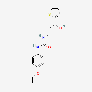 molecular formula C16H20N2O3S B2429605 1-(4-Ethoxyphenyl)-3-(3-hydroxy-3-(thiophen-2-yl)propyl)urea CAS No. 1421517-26-1