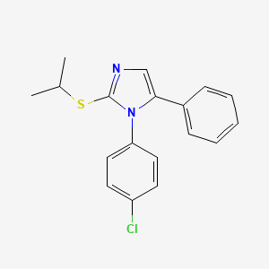 molecular formula C18H17ClN2S B2429608 1-(4-chlorophenyl)-2-(isopropylthio)-5-phenyl-1H-imidazole CAS No. 1226433-03-9