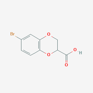molecular formula C9H7BrO4 B2429617 6-Bromo-2,3-dihydro-1,4-benzodioxine-2-carboxylic acid CAS No. 1256817-04-5