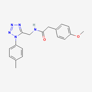molecular formula C18H19N5O2 B2429621 2-(4-methoxyphenyl)-N-((1-(p-tolyl)-1H-tetrazol-5-yl)methyl)acetamide CAS No. 921054-56-0