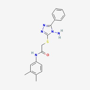 2-[(4-amino-5-phenyl-1,2,4-triazol-3-yl)sulfanyl]-N-(3,4-dimethylphenyl)acetamide