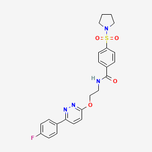 molecular formula C23H23FN4O4S B2429627 N-(2-((6-(4-fluorophenyl)pyridazin-3-yl)oxy)ethyl)-4-(pyrrolidin-1-ylsulfonyl)benzamide CAS No. 920249-21-4