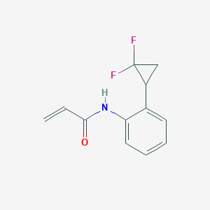 molecular formula C12H11F2NO B2429640 N-[2-(2,2-Difluorocyclopropyl)phenyl]prop-2-enamide CAS No. 2411272-30-3