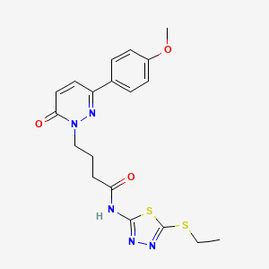 molecular formula C19H21N5O3S2 B2429641 N-(5-(ethylthio)-1,3,4-thiadiazol-2-yl)-4-(3-(4-methoxyphenyl)-6-oxopyridazin-1(6H)-yl)butanamide CAS No. 1226442-40-5