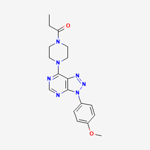 molecular formula C18H21N7O2 B2429645 1-(4-(3-(4-methoxyphenyl)-3H-[1,2,3]triazolo[4,5-d]pyrimidin-7-yl)piperazin-1-yl)propan-1-one CAS No. 920204-14-4