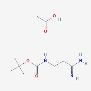 molecular formula C10H21N3O4 B2429646 acetic acid tert-butyl N-(2-carbamimidoylethyl)carbamate CAS No. 2172503-23-8