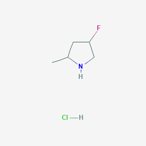 molecular formula C5H11ClFN B2429647 4-Fluoro-2-methylpyrrolidine hydrochloride CAS No. 1785443-85-7