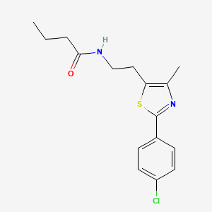 molecular formula C16H19ClN2OS B2429648 N-{2-[2-(4-chlorophenyl)-4-methyl-1,3-thiazol-5-yl]ethyl}butanamide CAS No. 946327-72-6