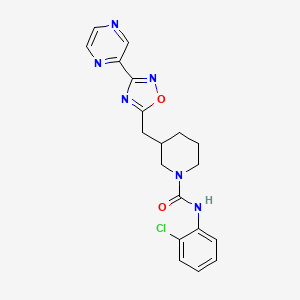 N-(2-chlorophenyl)-3-((3-(pyrazin-2-yl)-1,2,4-oxadiazol-5-yl)methyl)piperidine-1-carboxamide