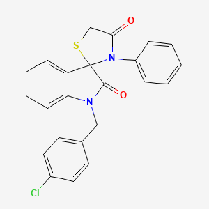 molecular formula C23H17ClN2O2S B2429659 1-[(4-Chlorophenyl)methyl]-3'-phenyl-1,2-dihydrospiro[indole-3,2'-[1,3]thiazolidine]-2,4'-dione CAS No. 338419-04-8