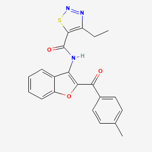 molecular formula C21H17N3O3S B2429665 4-乙基-N-(2-(4-甲基苯甲酰)苯并呋喃-3-基)-1,2,3-噻二唑-5-甲酰胺 CAS No. 899731-10-3