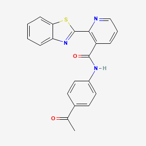 molecular formula C21H15N3O2S B2429669 N-(4-acetylphenyl)-2-(1,3-benzothiazol-2-yl)pyridine-3-carboxamide CAS No. 880621-14-7