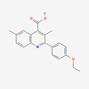 molecular formula C20H19NO3 B2429671 2-(4-Ethoxyphenyl)-3,6-dimethylquinoline-4-carboxylic acid CAS No. 438218-83-8