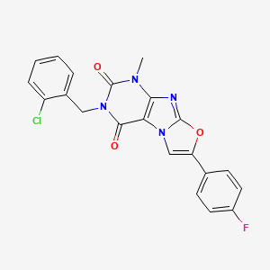 molecular formula C21H14ClFN4O3 B2429677 3-(2-chlorobenzyl)-7-(4-fluorophenyl)-1-methyloxazolo[2,3-f]purine-2,4(1H,3H)-dione CAS No. 899947-82-1