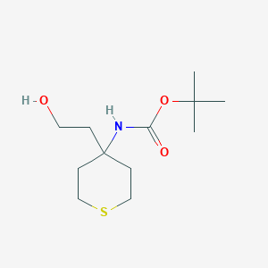 molecular formula C12H23NO3S B2429680 tert-butyl N-[4-(2-hydroxyethyl)thian-4-yl]carbamate CAS No. 2089254-99-7