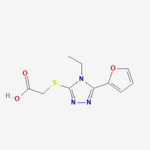 molecular formula C10H11N3O3S B2429690 2-{[4-乙基-5-(呋喃-2-基)-4H-1,2,4-三唑-3-基]硫代基}乙酸 CAS No. 537016-62-9