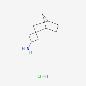 molecular formula C10H18ClN B2429694 Spiro[bicyclo[2.2.1]heptane-2,3'-cyclobutane]-1'-amine;hydrochloride CAS No. 2253632-87-8