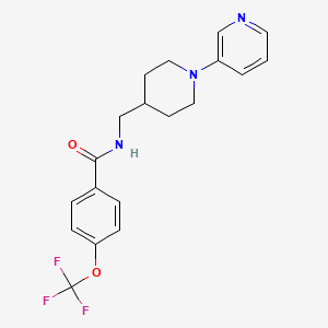 molecular formula C19H20F3N3O2 B2429695 N-((1-(pyridin-3-yl)piperidin-4-yl)methyl)-4-(trifluoromethoxy)benzamide CAS No. 2034227-08-0