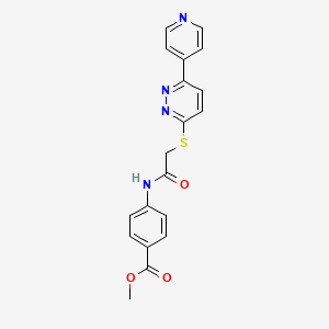 molecular formula C19H16N4O3S B2429723 methyl 4-(2-{[6-(pyridin-4-yl)pyridazin-3-yl]sulfanyl}acetamido)benzoate CAS No. 872702-14-2