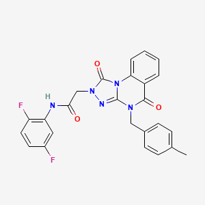 molecular formula C25H19F2N5O3 B2429768 N-(2,5-difluorophenyl)-2-(4-(4-methylbenzyl)-1,5-dioxo-4,5-dihydro-[1,2,4]triazolo[4,3-a]quinazolin-2(1H)-yl)acetamide CAS No. 1223785-19-0