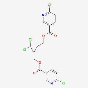 B2429782 [2,2-Dichloro-3-[(6-chloropyridine-3-carbonyl)oxymethyl]cyclopropyl]methyl 6-chloropyridine-3-carboxylate CAS No. 301312-84-5