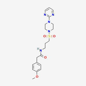 2-(4-methoxyphenyl)-N-(3-((4-(pyrimidin-2-yl)piperazin-1-yl)sulfonyl)propyl)acetamide
