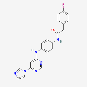 N-(4-((6-(1H-imidazol-1-yl)pyrimidin-4-yl)amino)phenyl)-2-(4-fluorophenyl)acetamide