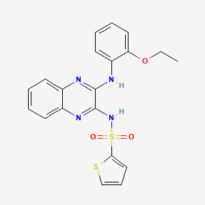 molecular formula C20H18N4O3S2 B2429808 N-{3-[(2-ETHOXYPHENYL)AMINO]QUINOXALIN-2-YL}THIOPHENE-2-SULFONAMIDE CAS No. 714256-10-7