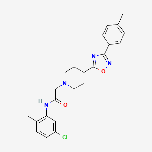molecular formula C23H25ClN4O2 B2429840 N-(5-chloro-2-methylphenyl)-2-(4-(3-(p-tolyl)-1,2,4-oxadiazol-5-yl)piperidin-1-yl)acetamide CAS No. 1251556-67-8