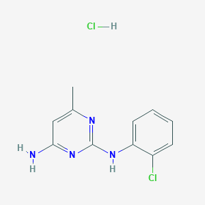 molecular formula C11H12Cl2N4 B2429863 N2-(2-chlorophenyl)-6-methylpyrimidine-2,4-diamine hydrochloride CAS No. 1396846-02-8