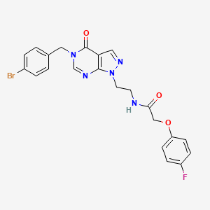 molecular formula C22H19BrFN5O3 B2429900 N-(2-(5-(4-bromobenzyl)-4-oxo-4,5-dihydro-1H-pyrazolo[3,4-d]pyrimidin-1-yl)ethyl)-2-(4-fluorophenoxy)acetamide CAS No. 922080-86-2