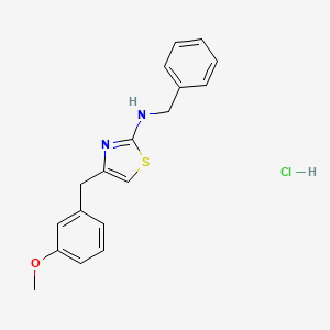 molecular formula C18H19ClN2OS B2429918 N-benzyl-4-(3-methoxybenzyl)thiazol-2-amine hydrochloride CAS No. 2034302-12-8