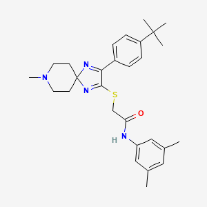 2-((3-(4-(tert-butyl)phenyl)-8-methyl-1,4,8-triazaspiro[4.5]deca-1,3-dien-2-yl)thio)-N-(3,5-dimethylphenyl)acetamide