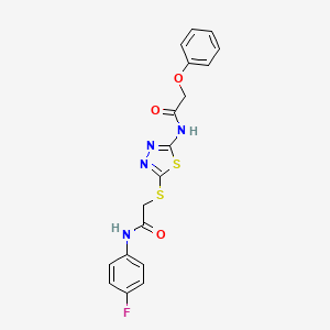 N-(4-fluorophenyl)-2-((5-(2-phenoxyacetamido)-1,3,4-thiadiazol-2-yl)thio)acetamide