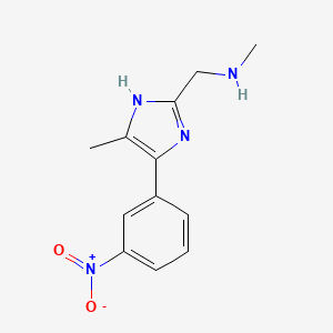 molecular formula C12H14N4O2 B2430002 methyl({[5-methyl-4-(3-nitrophenyl)-1H-imidazol-2-yl]methyl})amine CAS No. 1153425-71-8