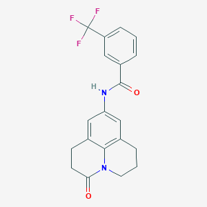 molecular formula C20H17F3N2O2 B2430018 N-(3-oxo-1,2,3,5,6,7-hexahydropyrido[3,2,1-ij]quinolin-9-yl)-3-(trifluoromethyl)benzamide CAS No. 898427-41-3