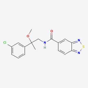 molecular formula C17H16ClN3O2S B2430059 N-[2-(3-chlorophenyl)-2-methoxypropyl]-2,1,3-benzothiadiazole-5-carboxamide CAS No. 1798511-72-4