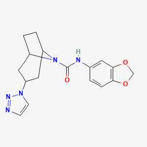molecular formula C17H19N5O3 B2430070 N-(2H-1,3-benzodioxol-5-yl)-3-(1H-1,2,3-triazol-1-yl)-8-azabicyclo[3.2.1]octane-8-carboxamide CAS No. 2320473-95-6