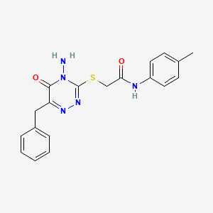 2-[(4-amino-6-benzyl-5-oxo-4,5-dihydro-1,2,4-triazin-3-yl)sulfanyl]-N-(4-methylphenyl)acetamide