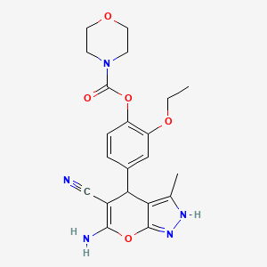 4-(6-Amino-5-cyano-3-methyl-1,4-dihydropyrano[2,3-c]pyrazol-4-yl)-2-ethoxyphenyl morpholine-4-carboxylate
