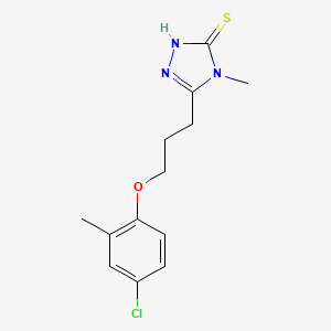 molecular formula C13H16ClN3OS B2430074 5-[3-(4-chloro-2-methylphenoxy)propyl]-4-methyl-4H-1,2,4-triazole-3-thiol CAS No. 847503-28-0