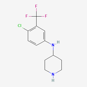 molecular formula C12H14ClF3N2 B2430077 N-(4-Chloro-3-(trifluoromethyl)phenyl)piperidin-4-amine CAS No. 886506-66-7