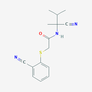 N-(1-cyano-1,2-dimethylpropyl)-2-[(2-cyanophenyl)sulfanyl]acetamide