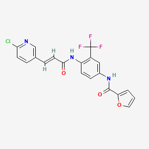 N-[4-[[(E)-3-(6-Chloropyridin-3-yl)prop-2-enoyl]amino]-3-(trifluoromethyl)phenyl]furan-2-carboxamide