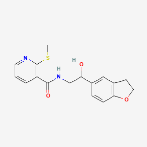 molecular formula C17H18N2O3S B2430093 N-(2-(2,3-dihydrobenzofuran-5-yl)-2-hydroxyethyl)-2-(methylthio)nicotinamide CAS No. 1421456-99-6
