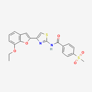 N-(4-(7-ethoxybenzofuran-2-yl)thiazol-2-yl)-4-(methylsulfonyl)benzamide