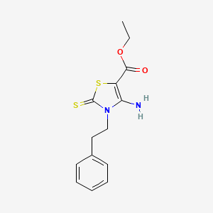 Ethyl 4-amino-3-(2-phenylethyl)-2-thioxo-2,3-dihydro-1,3-thiazole-5-carboxylate