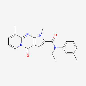 molecular formula C22H22N4O2 B2430112 N-ethyl-1,9-dimethyl-N-(3-methylphenyl)-4-oxo-1,4-dihydropyrido[1,2-a]pyrrolo[2,3-d]pyrimidine-2-carboxamide CAS No. 724738-35-6