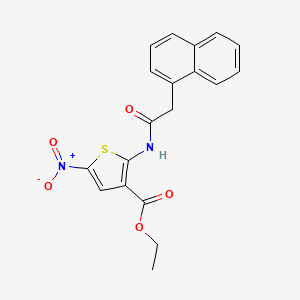 molecular formula C19H16N2O5S B2430139 Ethyl 2-(2-(naphthalen-1-yl)acetamido)-5-nitrothiophene-3-carboxylate CAS No. 477491-09-1